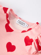 Load image into Gallery viewer, Valentine’s Girls Long Sleeve 3-Piece Dress Set with Hearts and Stripes