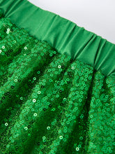 Load image into Gallery viewer, St. Patrick’s Day Stripe Top with Glitter Shamrock and Sequin Skirt Set