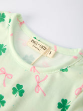 Load image into Gallery viewer, St. Patrick's Day Bow Shamrock Print Ruffles Girls Dress