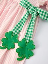 Load image into Gallery viewer, St. Patrick's Day Shamrock Girls' Striped Plaid Dress