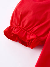 Load image into Gallery viewer, Red Ruffle Heart Embroidered Girls Dress - Valentine Style