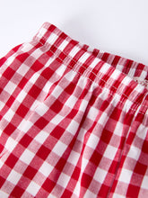 Load image into Gallery viewer, Valentine Red Plaid Boys Set with Applique Heart Dog Detail