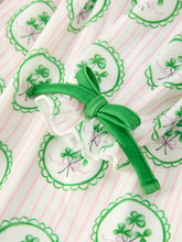 Load image into Gallery viewer, St. Patrick's Day Shamrock Striped Long Sleeve Girl Dress