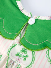 Load image into Gallery viewer, St. Patrick's Day Shamrock Striped Long Sleeve Girl Dress