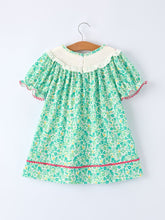Load image into Gallery viewer, Girls St. Patrick’s Day Shamrock Bow Smocked Dress