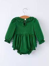 Load image into Gallery viewer, Girls St. Patrick’s Day Shamrock Puppy Smocked Romper