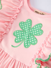 Load image into Gallery viewer, Girls St. Patrick’s Day Shamrock Applique Ruffle Girls Dress