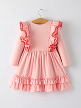 Load image into Gallery viewer, Valentine’s Day Sweetheart Pink Ruffle Girls Dress