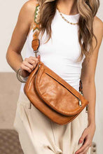 Load image into Gallery viewer, Callie Fold Over Leather Crossbody Sling Bag - Abbies Place