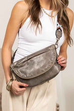 Load image into Gallery viewer, Callie Fold Over Leather Crossbody Sling Bag - Abbies Place