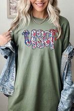 Load image into Gallery viewer, Floral USA Graphic Heavy Cotton Tee - Abbies Place