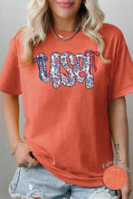 Load image into Gallery viewer, Floral USA Graphic Heavy Cotton Tee - Abbies Place