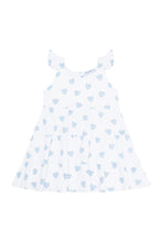 Load image into Gallery viewer, Blue Heart Print Ruffle Dress