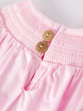 Load image into Gallery viewer, White Bow Smock Embroidered Pink Romper