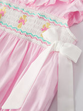 Load image into Gallery viewer, Pink Smocked Church Christ Bishop Christening Romper