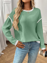 Load image into Gallery viewer, Jessica Ribbed Contrast Trim Long Sleeve Top