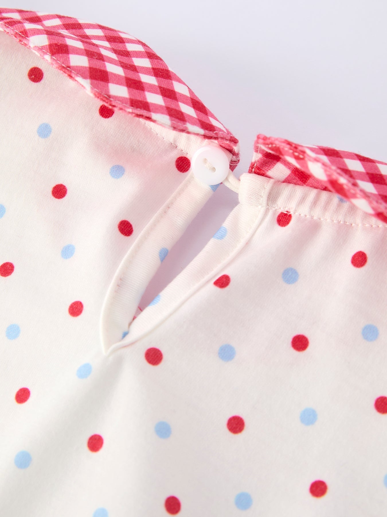 4th of July Dot Girls Dress Bow Ruffle Peter Pan Collar - Abbies Place