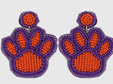 Load image into Gallery viewer, 2 Tier Seed Beaded Animal Paw Print Dangle
Earrings - Image #2