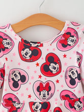 Load image into Gallery viewer, Valentine's Day Girls Long Sleeve Dress – Pink Character Heart Outfit