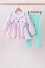 Load image into Gallery viewer, Premium turkey embroidery gingham pants set - Abbies Place