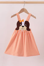Load image into Gallery viewer, Premium orange Tennessee puppy applique dress
