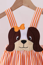 Load image into Gallery viewer, Premium orange Tennessee puppy applique dress