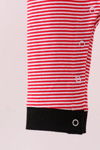 Load image into Gallery viewer, Premium Red Georgia stripe bulldog romper