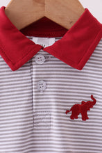 Load image into Gallery viewer, Premium Maroon Alabama elephant embroidery stripe bubble