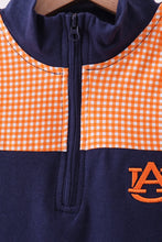 Load image into Gallery viewer, Premium Navy Auburn embroidery ruffle top