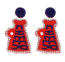 Load image into Gallery viewer, Jeweled Cheer Megaphone Beaded Earrings - Abbies Place