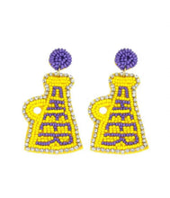 Load image into Gallery viewer, Jeweled Cheer Megaphone Beaded Earrings - Abbies Place