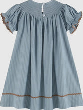 Load image into Gallery viewer, Preorder ETA 7/15-8/15-Light Blue Puppy Smocked Bishop Dress - Image #2