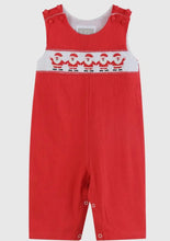 Load image into Gallery viewer, Preorder ETA 8/15-9/15-Red Santa Smocked Overalls - Image #1
