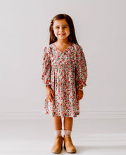 Load image into Gallery viewer, Long Sleeves Pink Bloom Overlap Girl's Cotton Dress