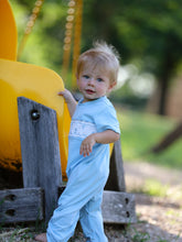 Load image into Gallery viewer, Blue Smocked Church Christ Bishop Christening Baby Boys' Romper