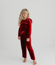 Load image into Gallery viewer, Burgundy Velvet Pant Set