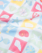 Load image into Gallery viewer, Coastal Stamps Puff Sleeve One Piece- FINAL SALE