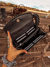 Load image into Gallery viewer, The Hazy Elva Wallet (Black Leather ) a Haute Southern Hyde by Beth Marie Exclusive