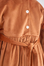 Load image into Gallery viewer, Carmel velvet lace girl dress