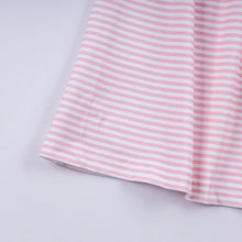 Load image into Gallery viewer, Pink candy cane bow hand smocked ruffle dress