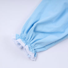 Load image into Gallery viewer, Blue nativity hand smocked ruffle pants set