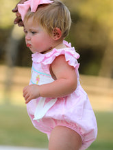 Load image into Gallery viewer, Pink Smocked Church Christ Bishop Christening Romper