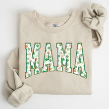 Load image into Gallery viewer, Mama, Retro, St. Paddy's Day, Clover, Shamrock, Lucky, Irish, Lucky Charm, St Patrick's Day Sweatshirt