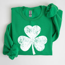 Load image into Gallery viewer, Retro Shamrock, Clover, Lucky, Irish, Lucky Charm, St Patrick's Day Sweatshirt