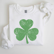 Load image into Gallery viewer, Retro Shamrock, Clover, Lucky, Irish, Lucky Charm, St Patrick's Day Sweatshirt