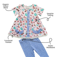 Load image into Gallery viewer, Lillian's Garden Tea Party Short Sleeve Peplum + Legging Set