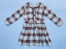 Load image into Gallery viewer, Brown Plaid Girl's Rayon Blend Dress