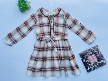 Load image into Gallery viewer, Brown Plaid Girl's Rayon Blend Dress