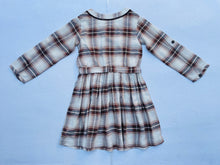 Load image into Gallery viewer, Brown Plaid Girl's Rayon Blend Dress