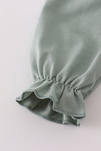 Load image into Gallery viewer, Sage turkey french knot ruffle bubble - Abbies Place
